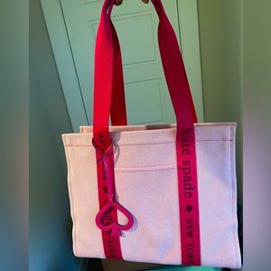 Kate Spade Pink Canvas Tote Bag